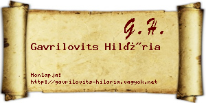 Gavrilovits Hilária névjegykártya